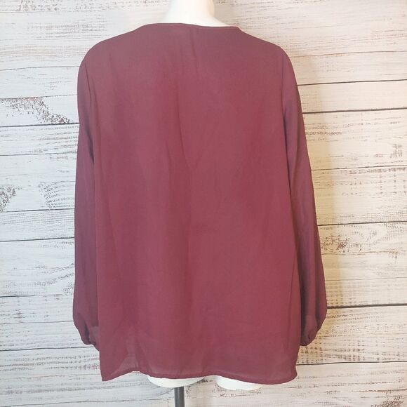 Pleione Women's Blouse in Burgundy - Picture 5 of 6